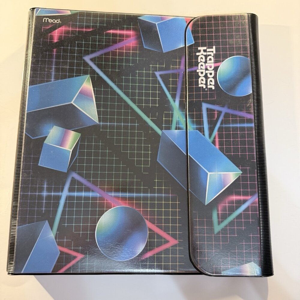 Mead 2 Trapper Keeper Binder Retro Geometric Design 12 Inch Binder Metal Ring